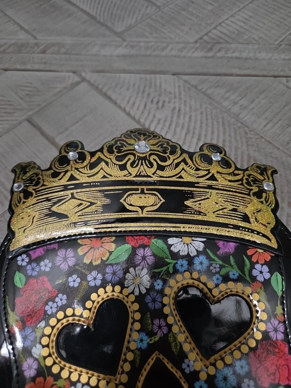Betsey Johnson Sugar Skull Queen Floral Crown Crossbody Bag